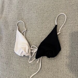 Skatie Black and White Bikini Top
